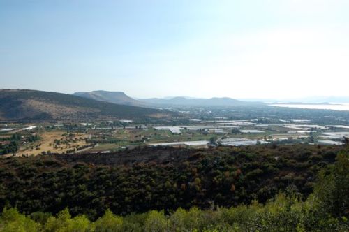 View from the Athenian high ground out over the Plain of Marathon